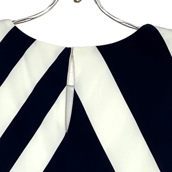 Ralph Lauren Blue and White Stripe Sleeveless Asymmetrical Dress Size 6 - Picture 8 of 15
